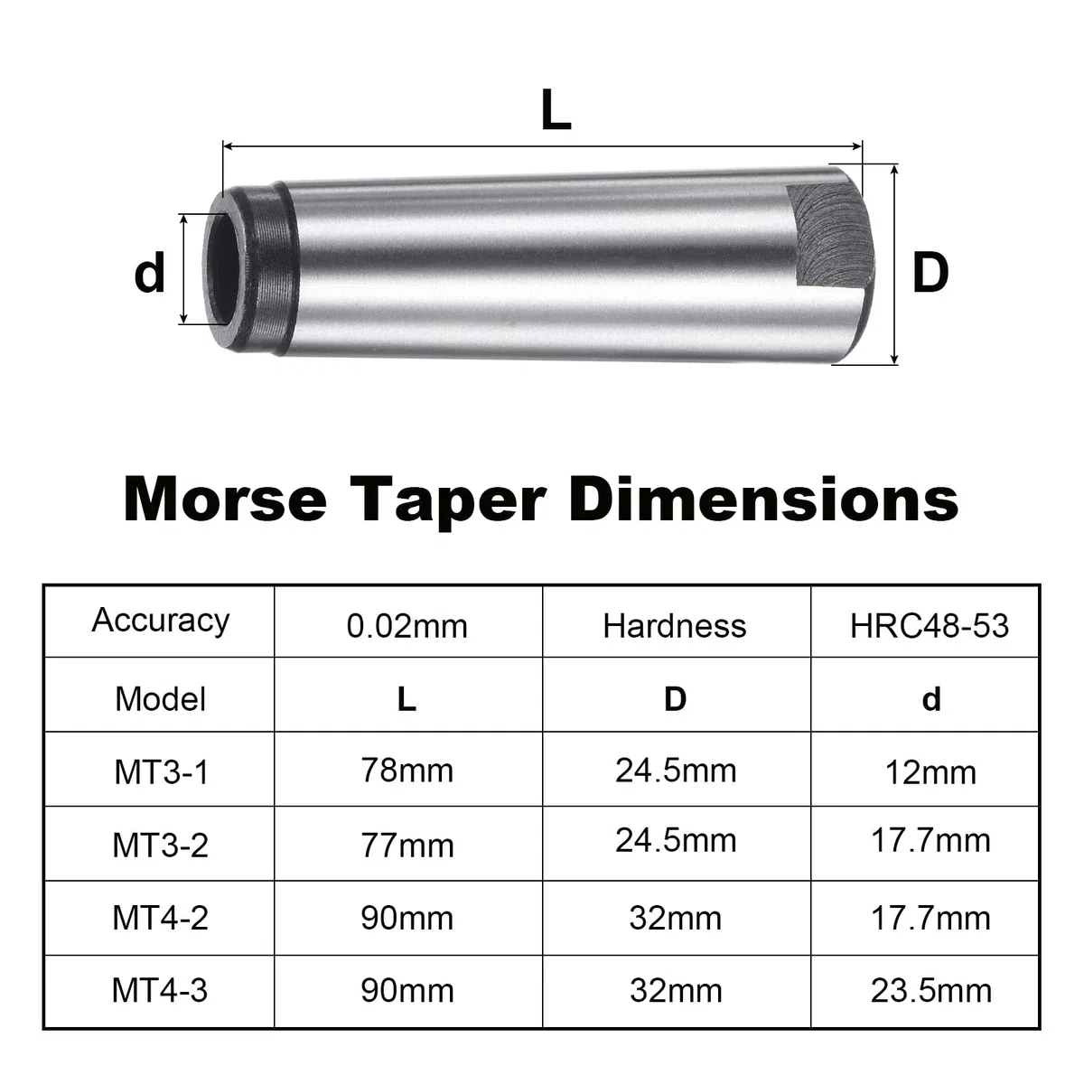 sourcing map Cónica taladro Manga MT3 a MT2 Morse Cono Reducción Adaptador Medio Cono Manguito para Torno Fresado CNC Fijación Herramienta