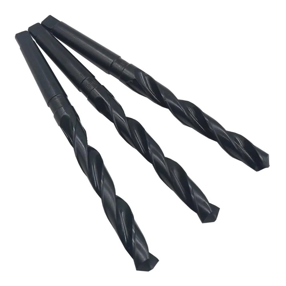 1 broca helicoidal HSS Morse con vástago cónico, 10 mm-65 mm, broca cónica negra para perforación de madera y metal (49 mm)