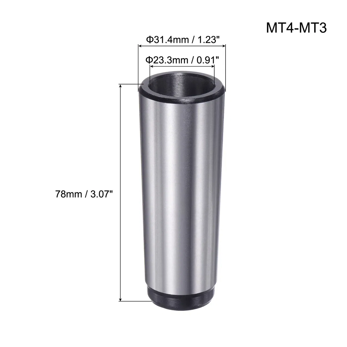sourcing map MT4 a MT3 Morse Cono Adaptador Morse Cono Centro Manguito Reducción Taladro Manguito 4MT a 3MT para Torno fresadodo