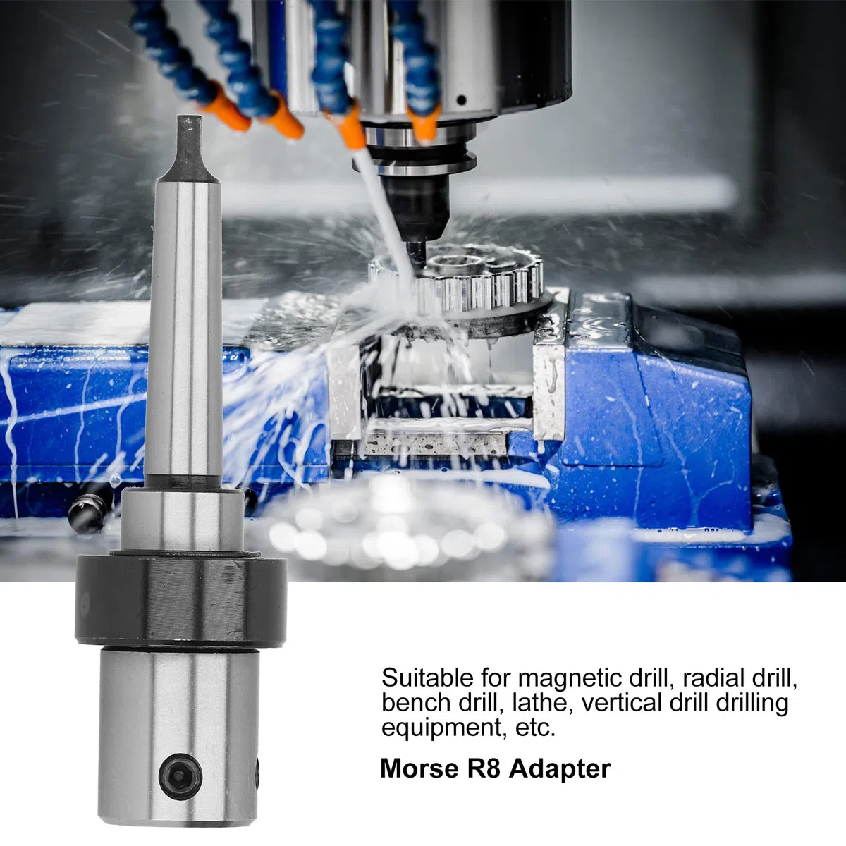 Morse Taper,Deosdum Mt2 3/4 pulg Weldon Shank Arbor Morse Taper - Adaptador de taladro de refrigeración interno R8 herramienta industrial Mt2 19,05 mm Mt2 Weldon