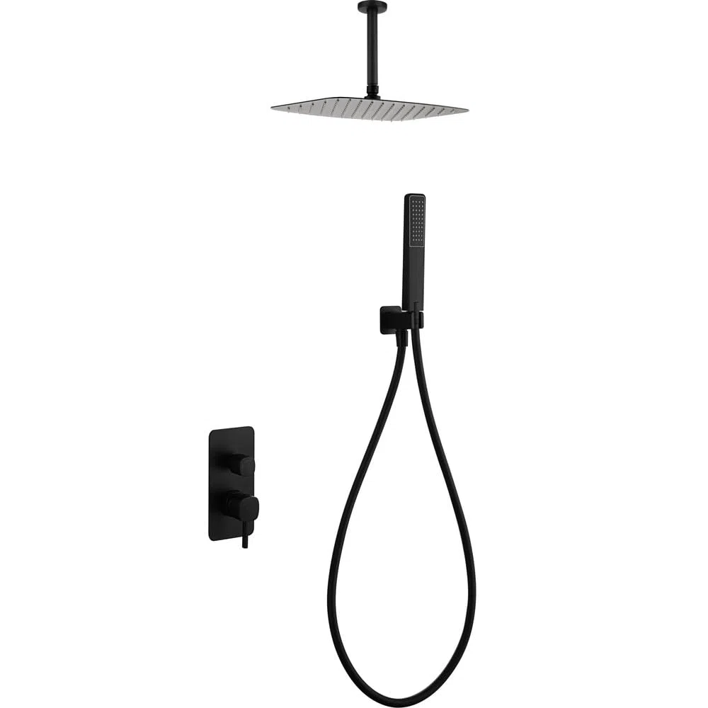 IMEX | Conjunto de Ducha Monomando Empotrado Arezzo Serie Toscana Negro Mate