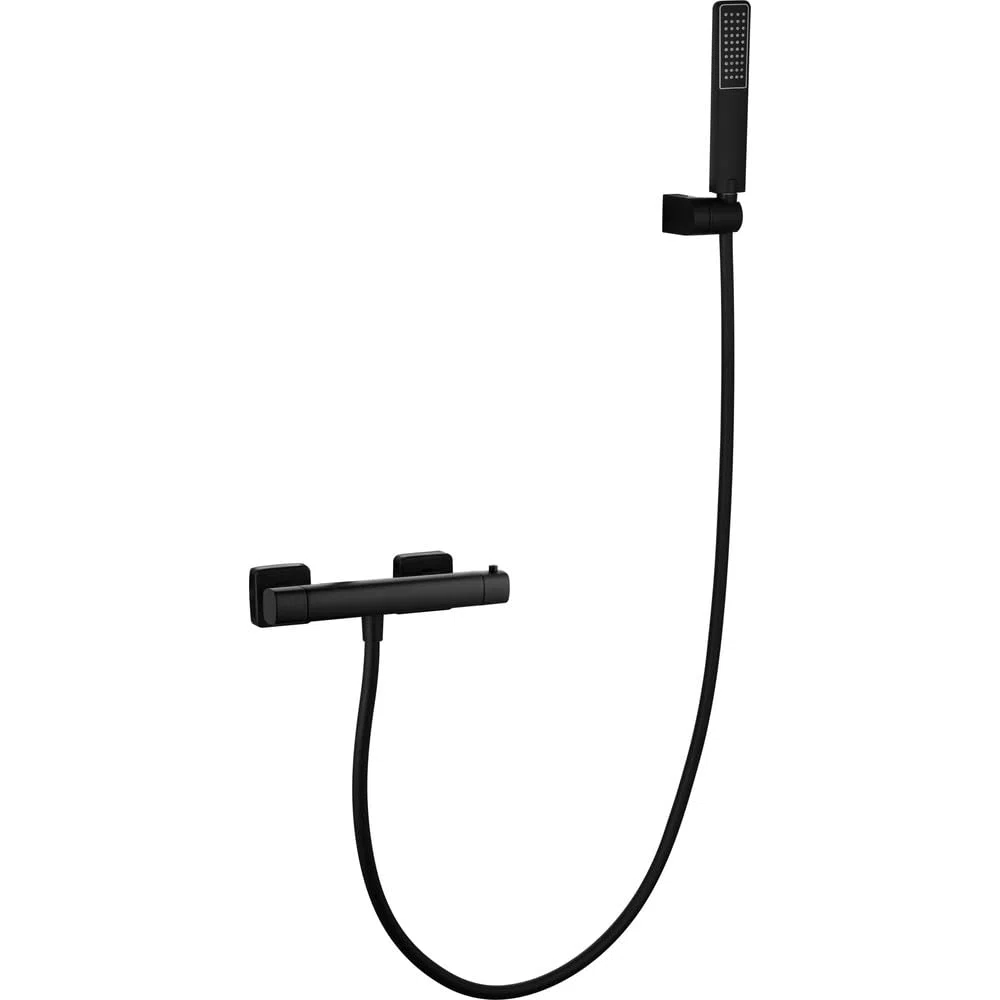 IMEX | Kit de Ducha Termostático Serie Toscana Negro Mate