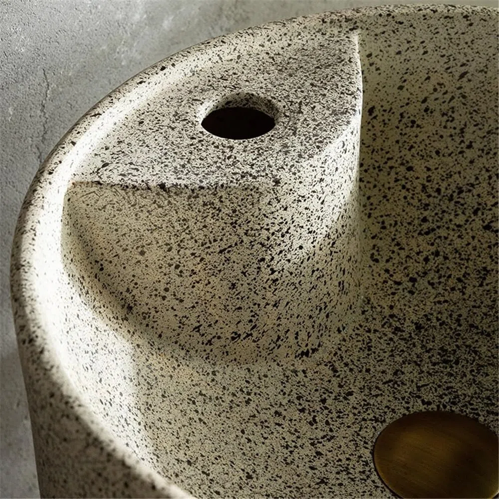 Fregadero de baño independiente con kit de drenaje y fau integrado para exteriores, lavabo de pedestal Vani para baños modernos, diseño de ahorro de espacio, fácil instalación