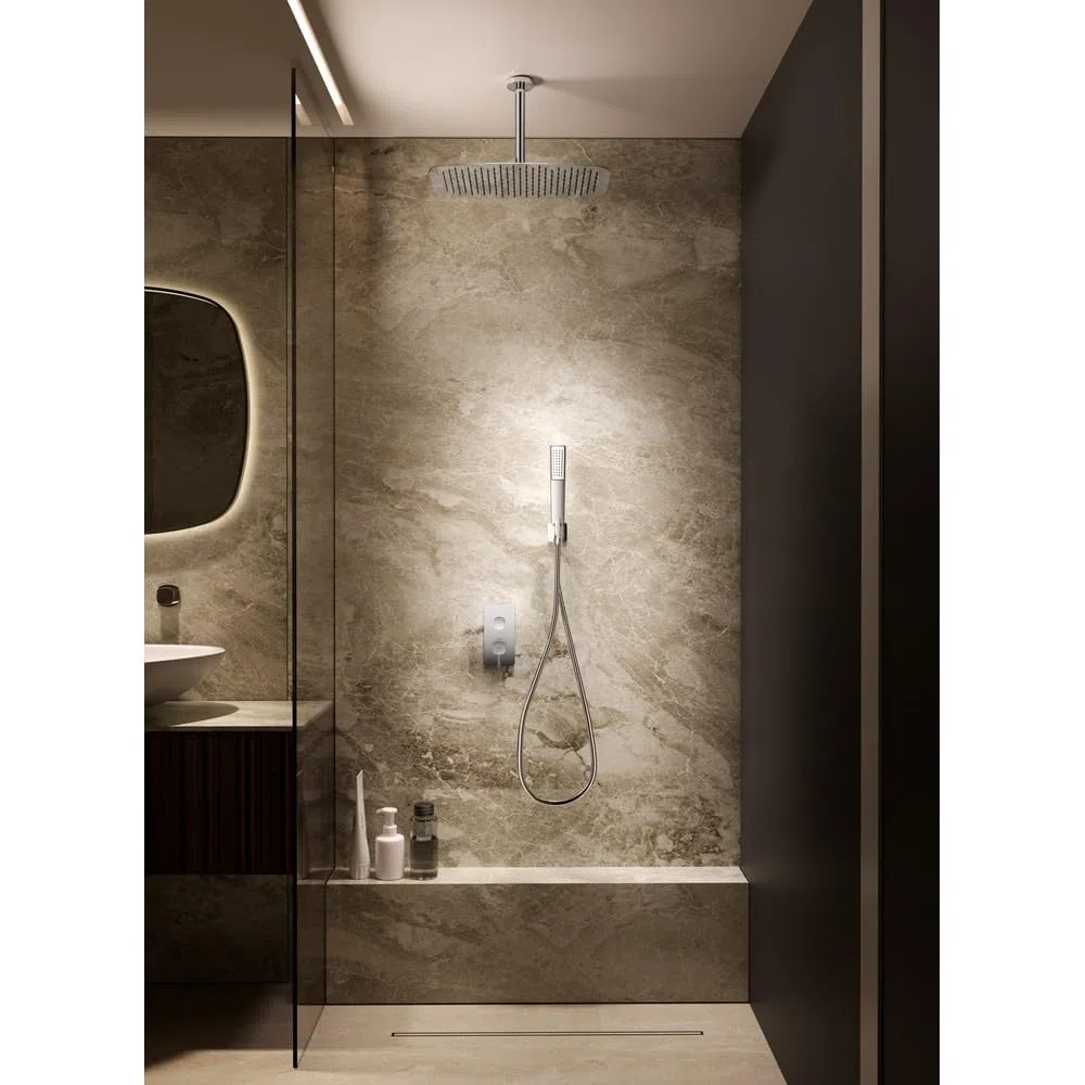 IMEX | Conjunto de Ducha Monomando Empotrado Arezzo Serie Toscana Negro Mate